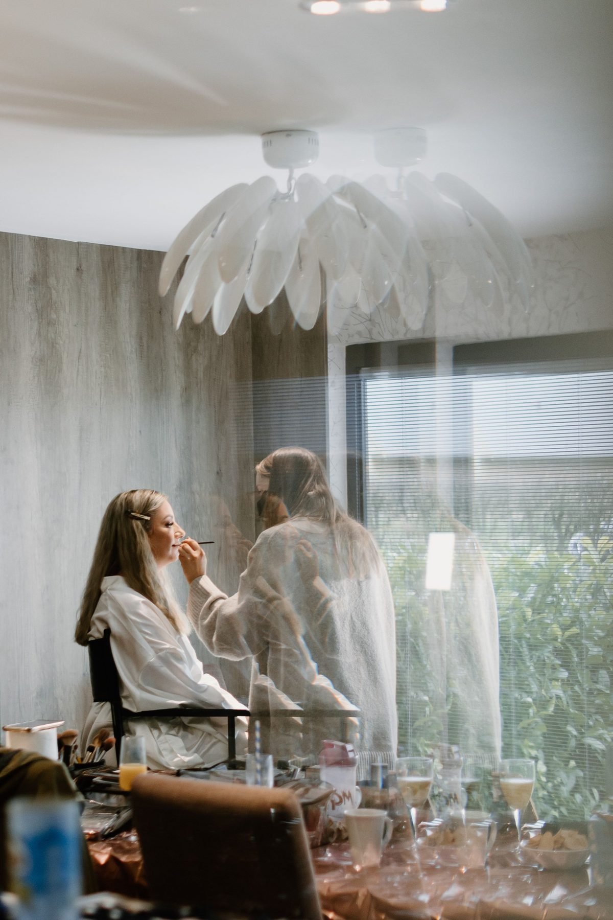 Bridal makeup preparation