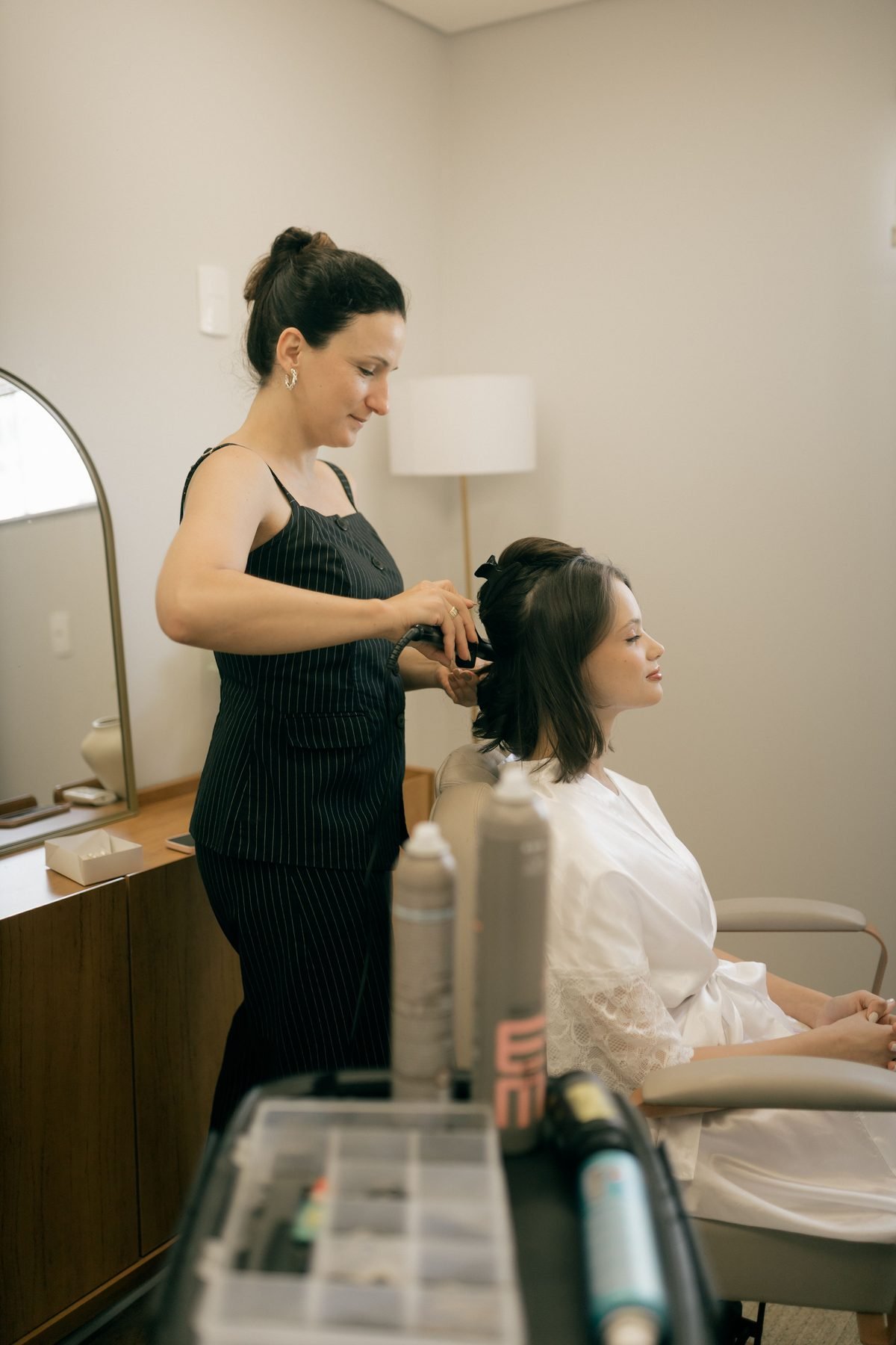 Hair treatment at salon